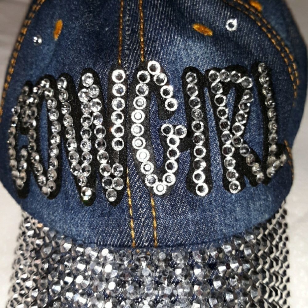 Bling Crystal Diamond Covered Cowgirl Baseball Hat - Picture 3 of 8
